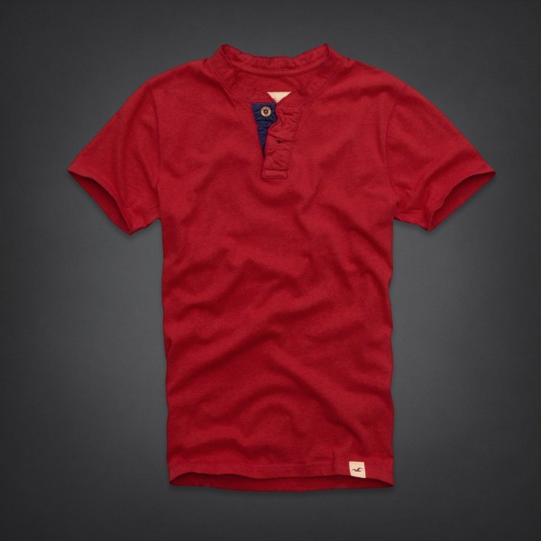 Hollister Hombres Ponte de pie de cuello Corto Remera HCO3929